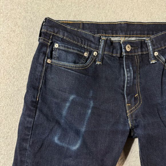 Levis Jeans Mens 32x32 Blue Solid Straight American Workwear Slim Dark Wash - Picture 3 of 11